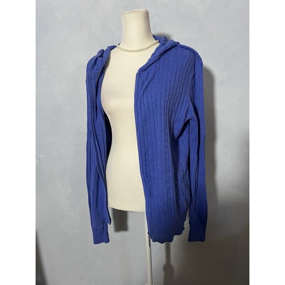 IZOD Women’s Zip Up Blue Light Jacket Hooded Sz XL - Picture 6 of 10